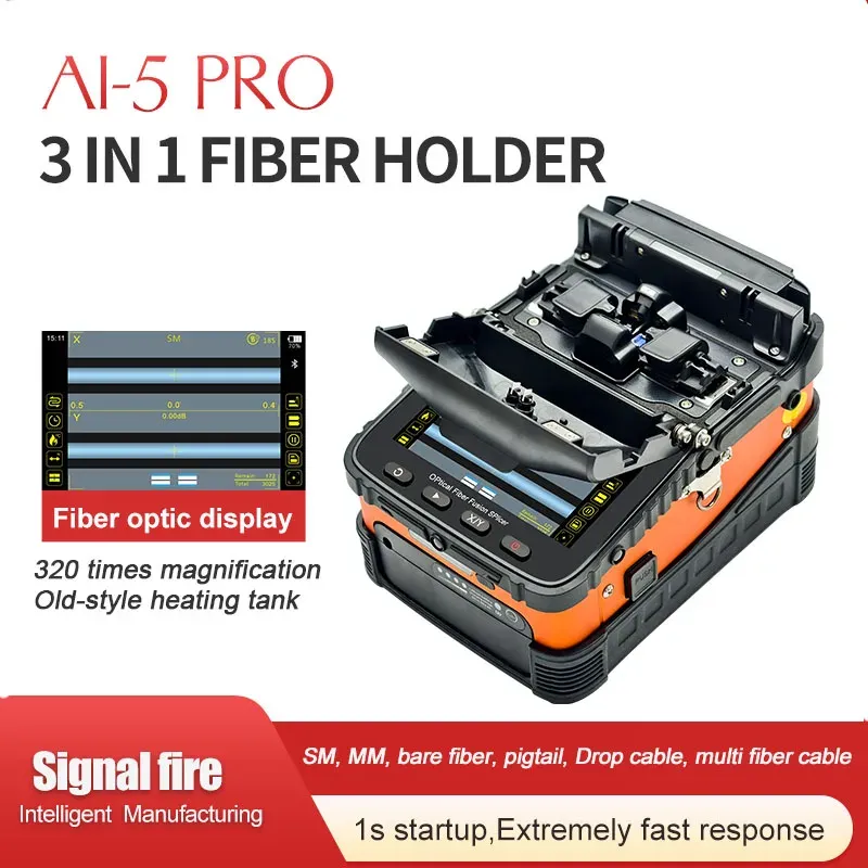 Signalfire Ai-5 Pro fusion Splicer Splicing Machine 6 Motors Core Alignment for FTTH Optic