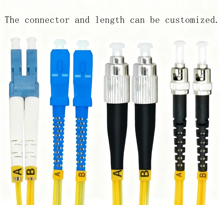 Telecom-Grade FC-ST Multimode Duplex Fiber Optic Patch Cable 50/125 OM2 Jumper Cord for Da