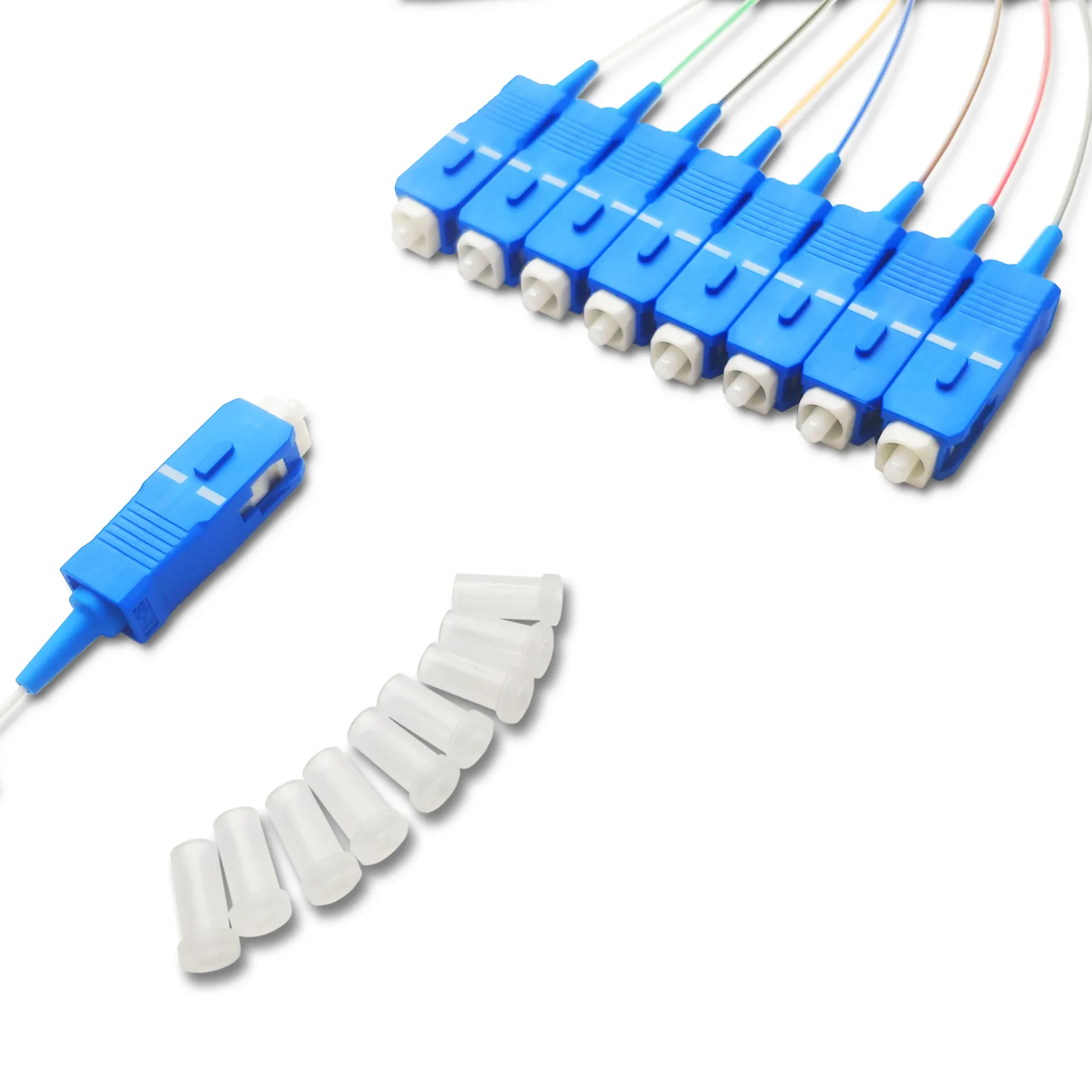 1x8 PLC Splitter Single Mode SM Mini Type Fiber Optic PLC Splitter with SC/UPC Connector F