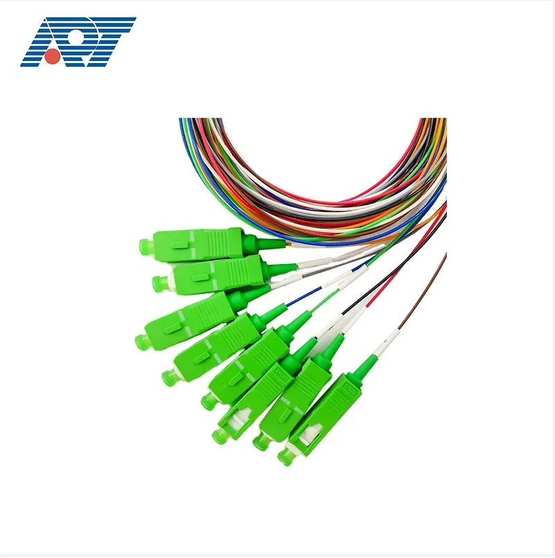 FTTH Pigtails Fiber Optic Bundle Pigtails SCAPC Connector 12 Color 0.9mm SM