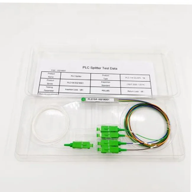 Ftth Optical Fiber Splitter Plc1x2 1x4 1x8  1 X 16 SC APC Singlemode Mini 0.9mm Fiber Optic PLC Splitter-boxintelecom