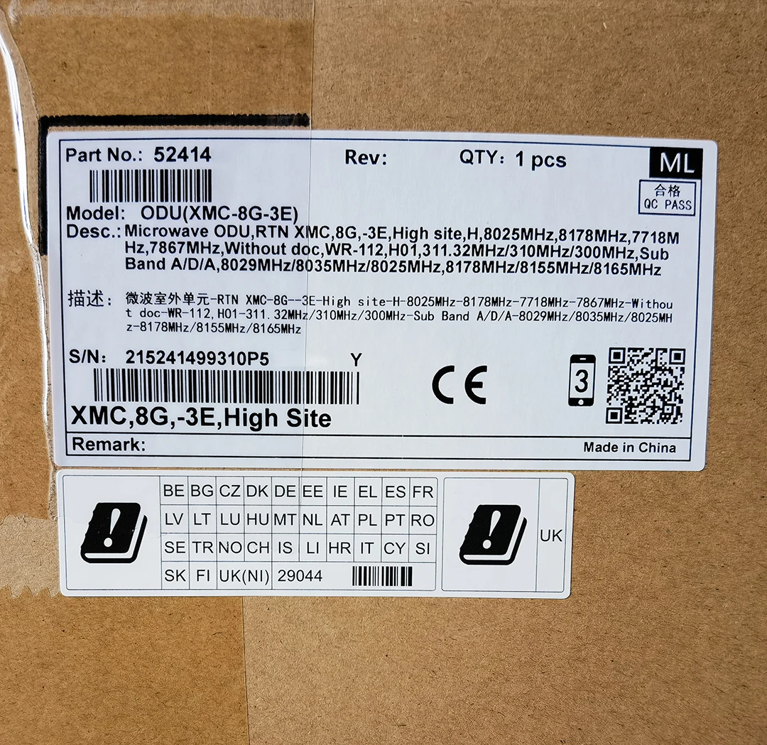OptiX RTN905 Microwave ODU Unit XMC-3 8G 52414002 52414003 Low High Site Transmission Radio-boxintelecom