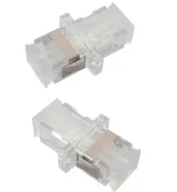 SC Transparent Fiber Optic Adapter with Flange, Simplex SC PC Singlemode Coupler, Ceramic 