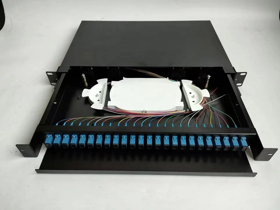 Good quality 19 Inch 12 24 48 cores ODF Optical Termination Box FTTH ODF 24 Ports 48 72 96