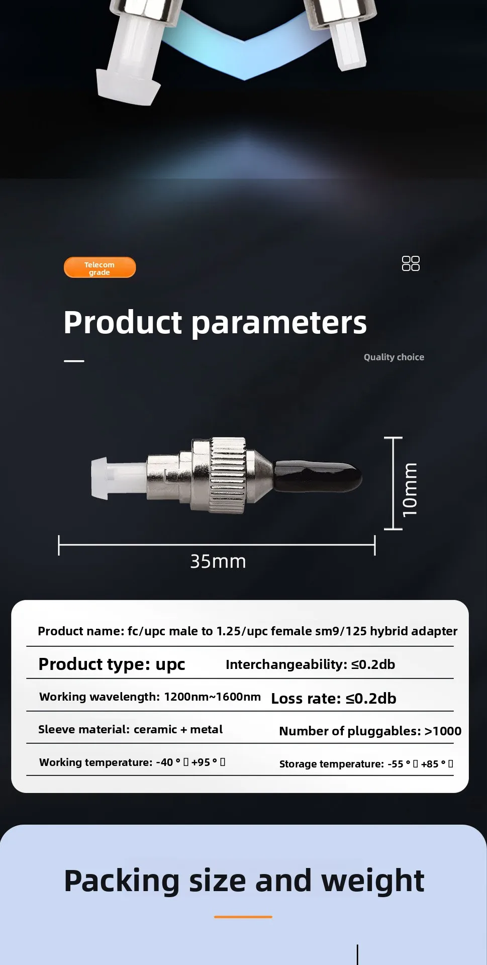 Surfiber Optical Power Meter Adapter Pen with Fiber Optic Red Light FC Male to 1.25 Female Pigtail Converter for FTTH Use