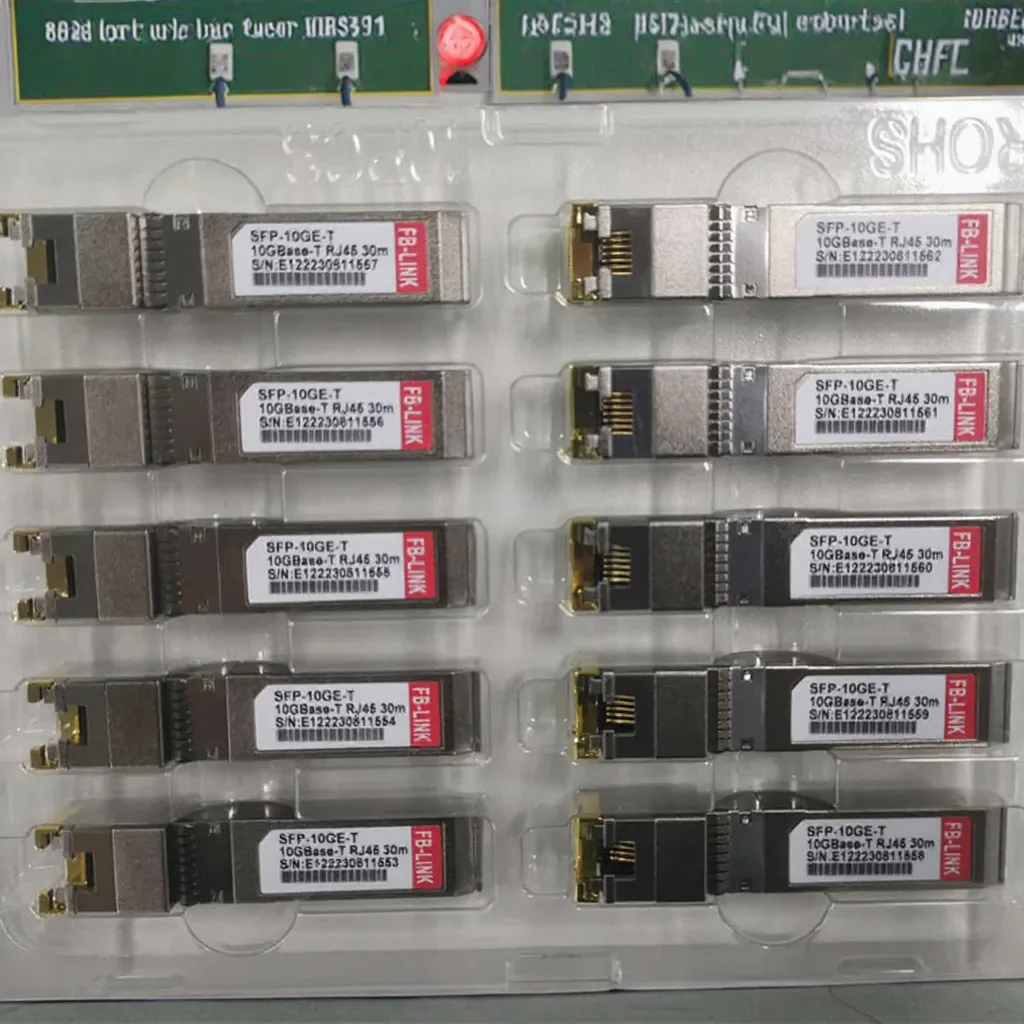 FB-LINK 10GBase-T RJ45 SFP Module Gold Contact 10G Copper Ethernet Transceiver Hot Plug Durable Highly Compatible 30-Meter-boxintelecom
