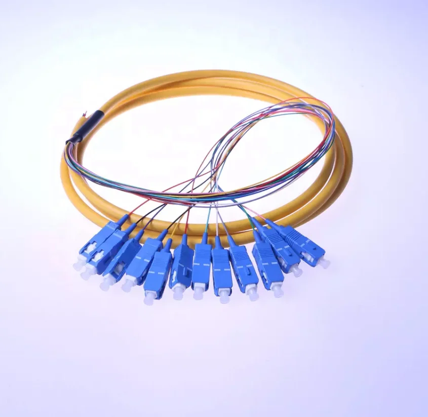 Fiber Optic Bundle Pigtail SCUPC Connector 12 Color 0.9mm SM FTTH Pigtail