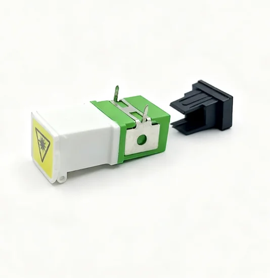 SC Flip Cover Fiber Optic Adapter - Laser-Proof SC Coupler with Angled Flange and Precisio