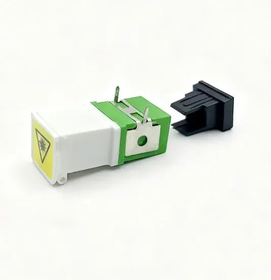 SC Flip Cover Fiber Optic Adapter - Laser-Proof SC Coupler with Angled Flange and Precisio