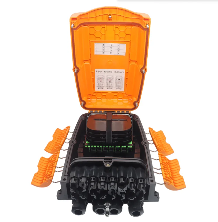 IP68 Waterproof Fiber Distribution Box 16 Cores, Outdoor Wall-Mounted FTTx Splice Closure 