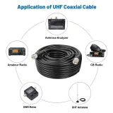 RF Coaxial Jumper Cable Assembly 50 Ohm RG213 UHF PL-259 Male to Male Low Loss RF Jumper C