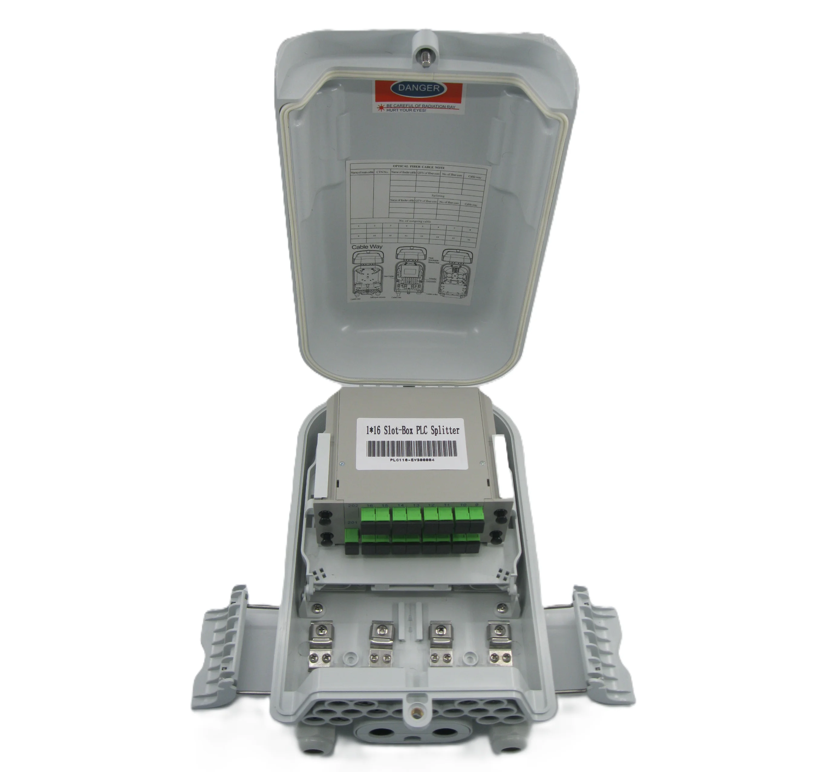 RF218-A Odp 16 Port Caja Nap 16 Core Hilos 1X16 White Outdoor Distribution Tray with 1X16
