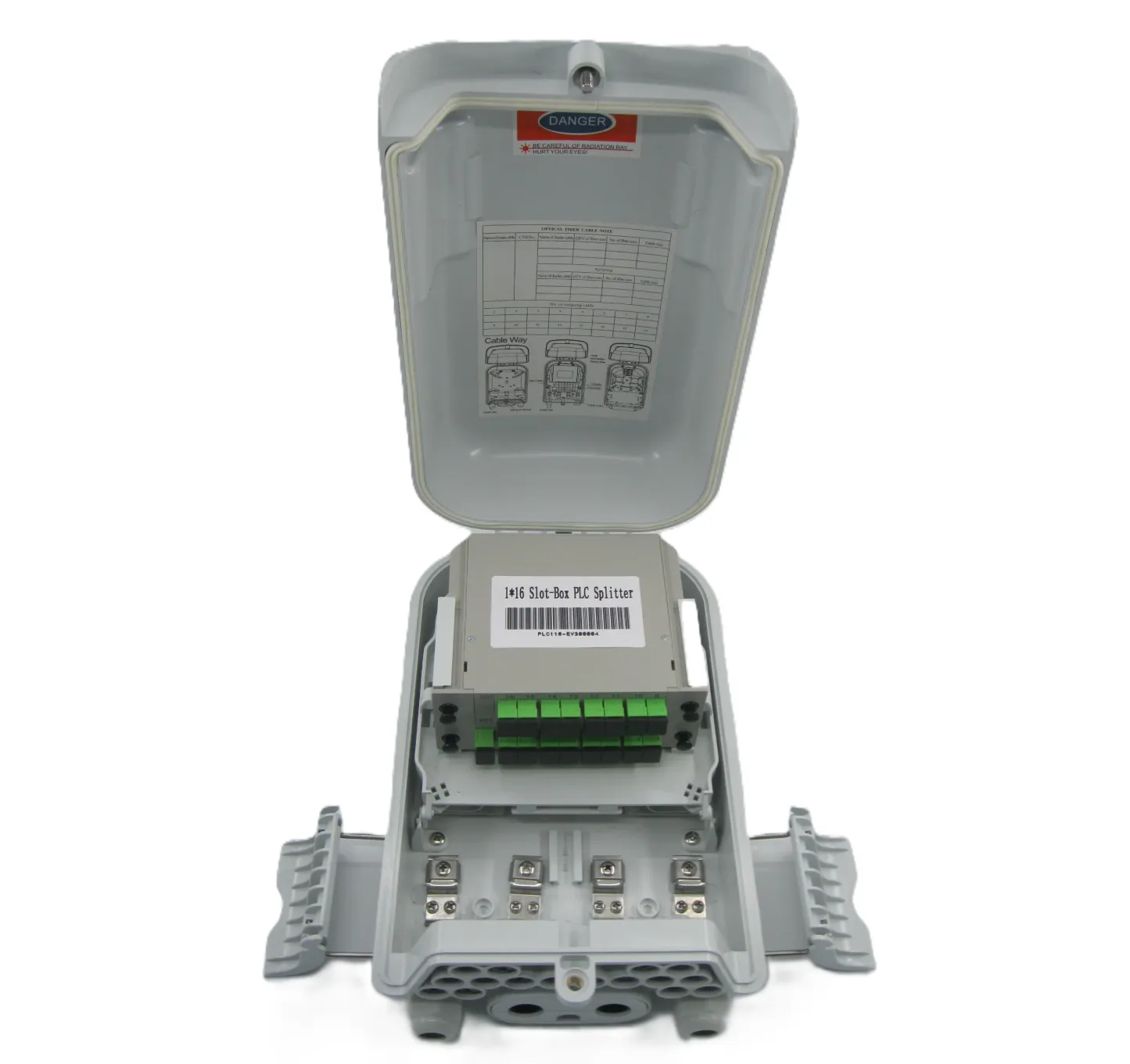 RF218-A Odp 16 Port Caja Nap 16 Core Hilos 1X16 White Outdoor Distribution Tray with 1X16