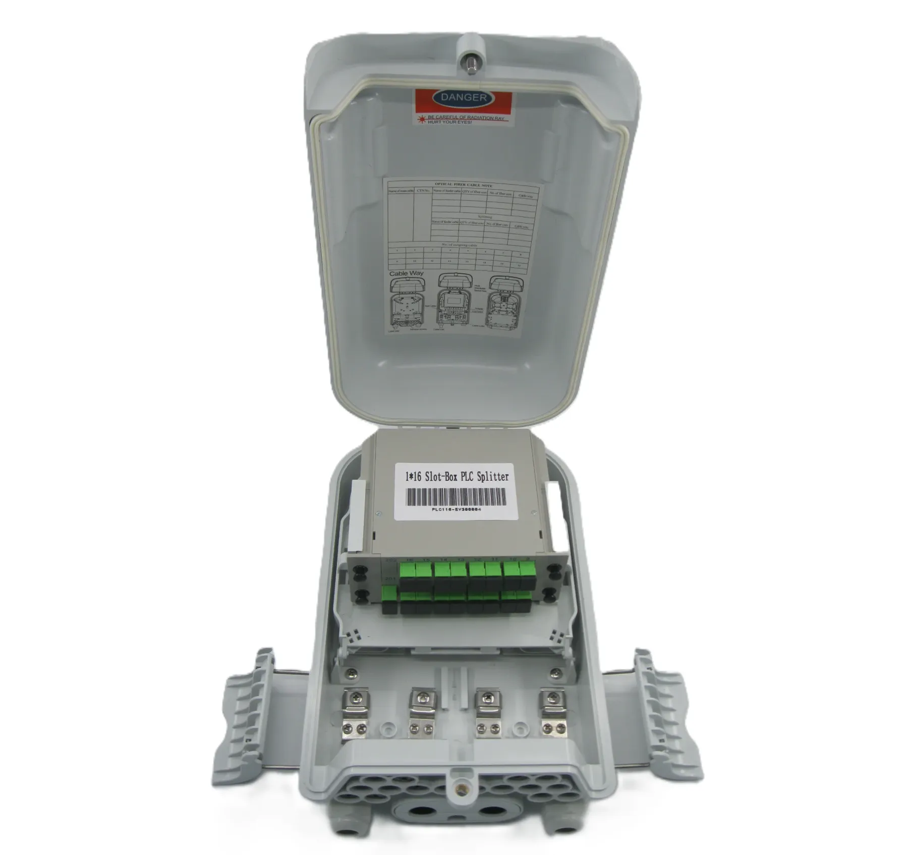 RF218-A Odp 16 Port Caja Nap 16 Core Hilos 1X16 White Outdoor Distribution Tray with 1X16