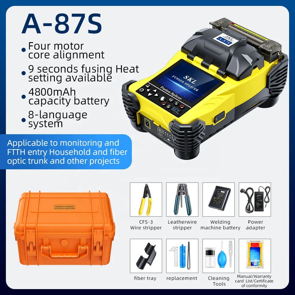 Automatic Fusion Splicing Machine FTTH Optical Fiber Welding Machine Handheld Splicing Mac