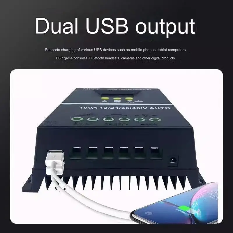 Intelligent MPPT 100A Solar PV Regulator AUTO 4000W 12V/24V/36V/48V Mppt Solar Charge Controller 60A-boxintelecom