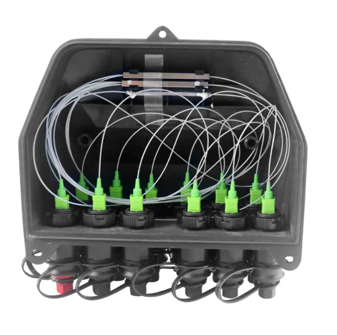 Black Waterproof 12-Port SC Fiber Optic Distribution Box, IP68 Outdoor Pre-Connected FTTH/FTTx Terminal Box-boxintelecom