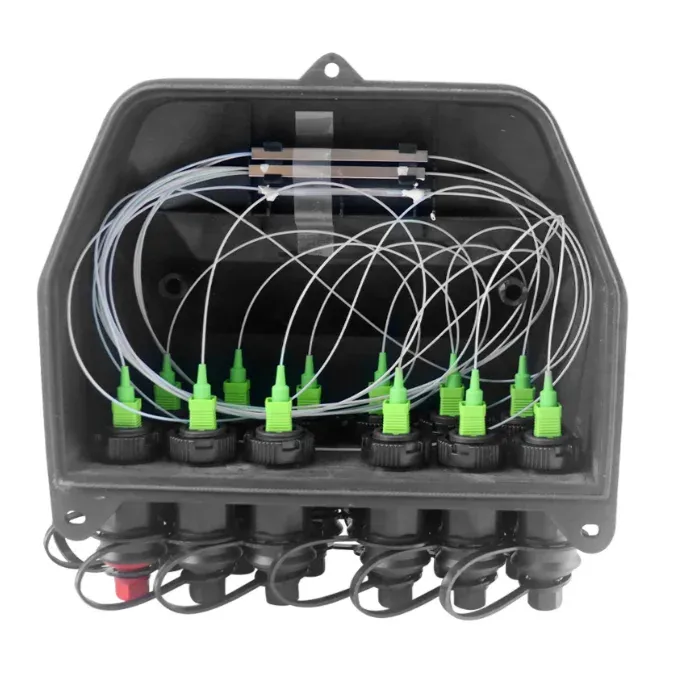 Black Waterproof 12-Port SC Fiber Optic Distribution Box, IP68 Outdoor Pre-Connected FTTH/FTTx Terminal Box-boxintelecom