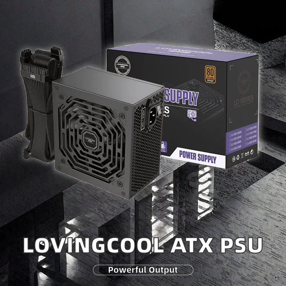 LOVINGCOOL Server ATX PSU Power Supply 701W-800W Custom Black Cooling Fan-boxintelecom