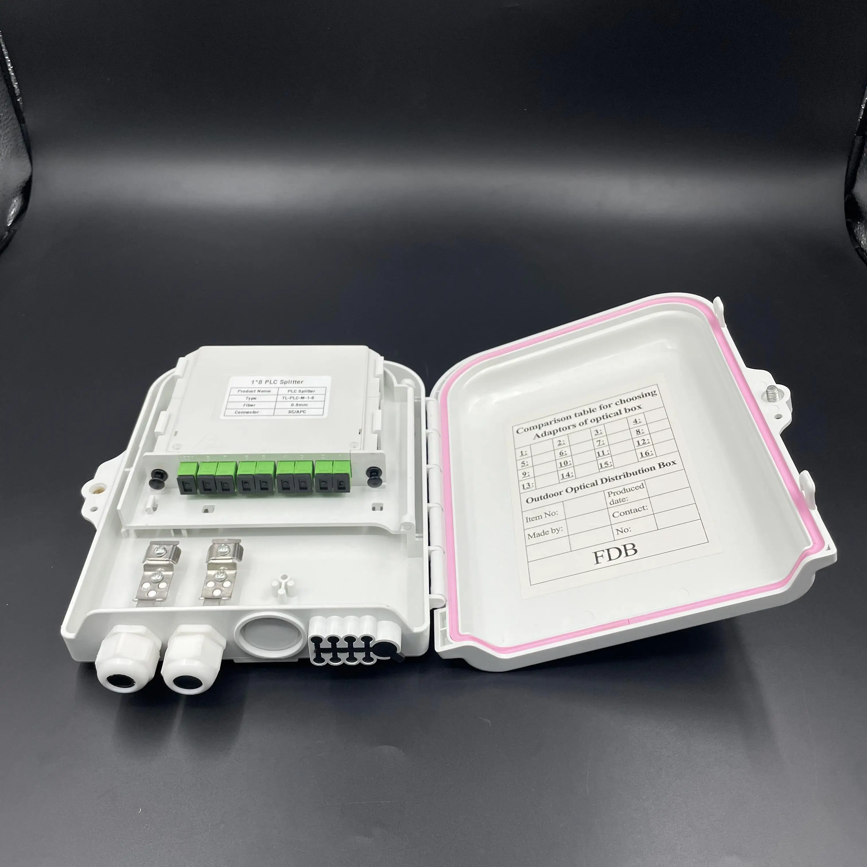Fiber optic terminal boxPLC Distribution Box8 Cores FTTH Box-boxintelecom