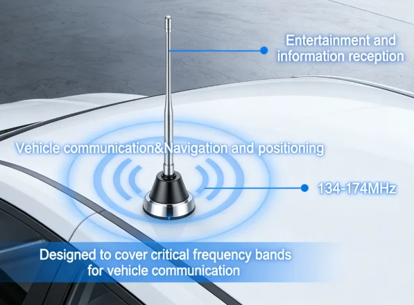 134-174MHz 1420mm Flexible Stainless Steel Whip Mobile Communication Antenna for Radio Sys