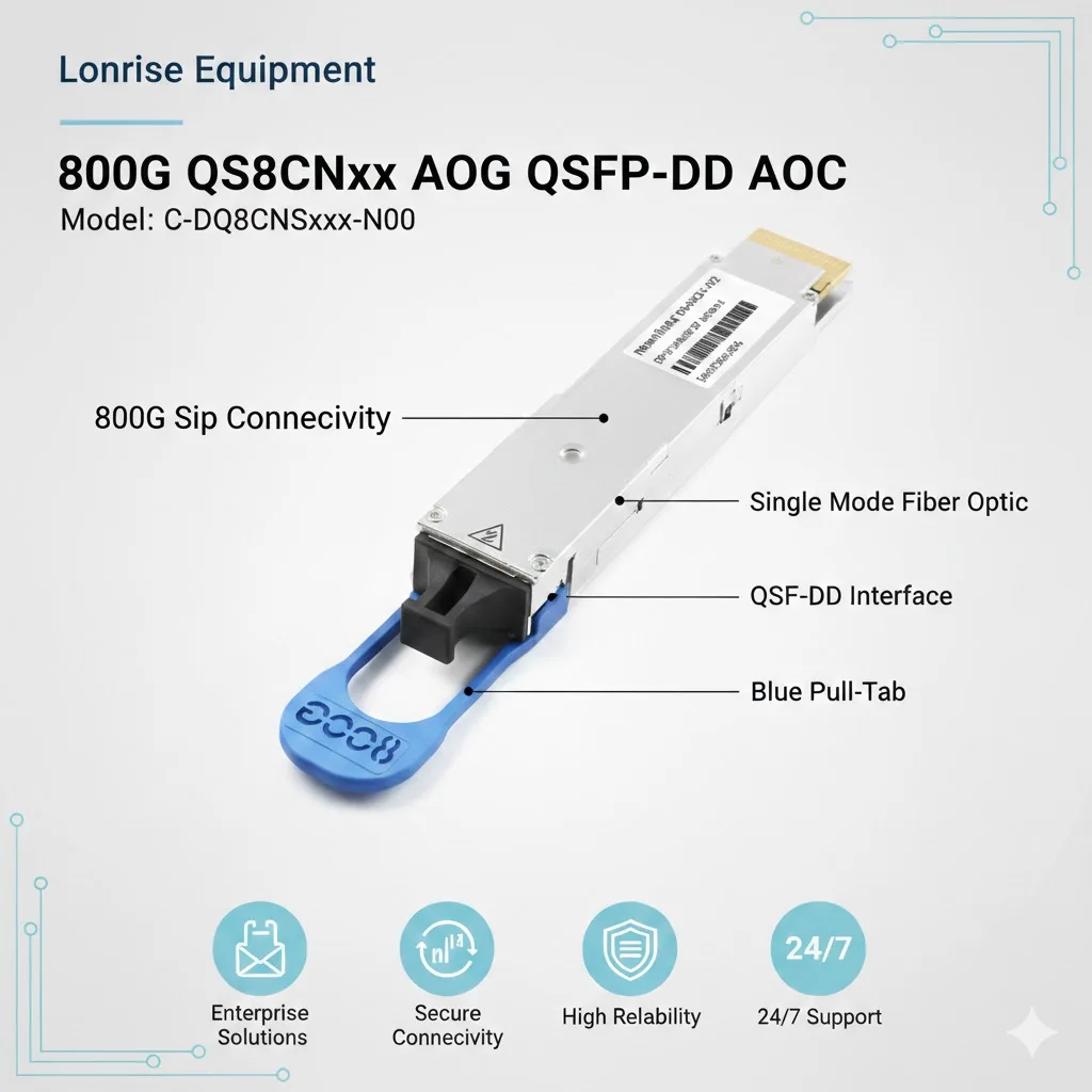 Network Transceiver C-DQ8CNSxxx-N00 800G Sip QSFP-DD AOC Single Mode Sfp Fiber Optic Sfp Module