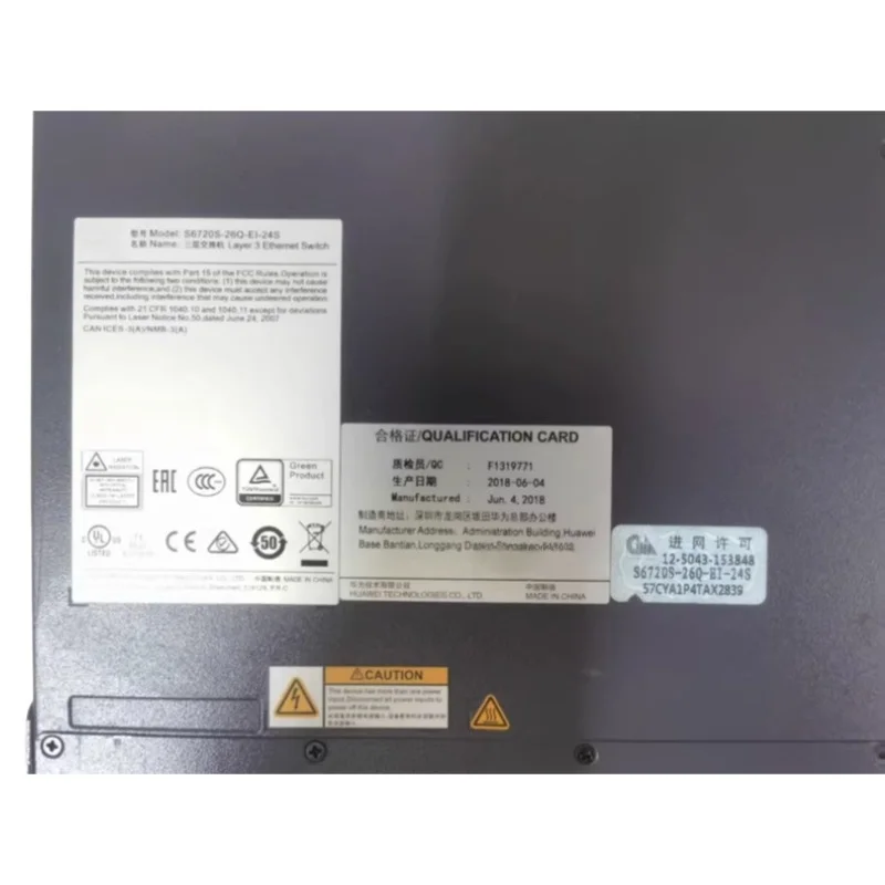24-port 10GE SFP+ 2-port 40GE QSFP+ 2 Power Slots, with 1 AC Power Module Equipped S6720S-26Q-EI-24S-AC-boxintelecom