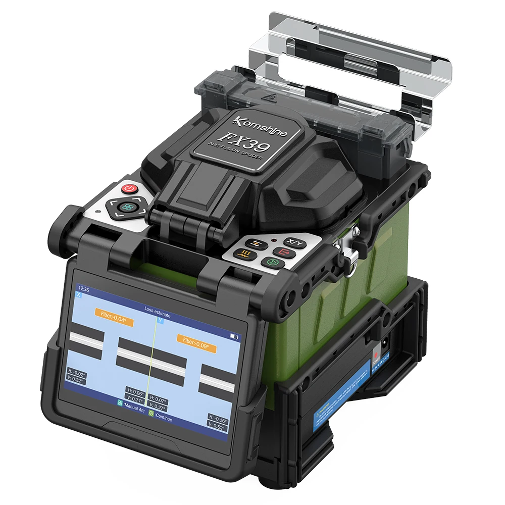 Original Komshine FX39 Trunk Fusion Splicer Six Motors Core to Core Alignment Spanish French Portuguese 9 Languages-boxintelecom