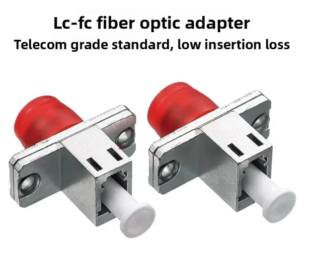 Telecom Grade LC-FC Single Mode Fiber Optic Metal Adapter with Flange Coupler for FTTH and