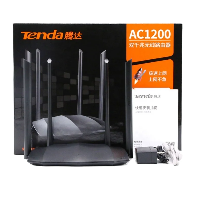 Top Sell TENDA AC8 Gigabit Dual Band Router AC1200 Wireless Router WiFi Repeater with 4 6dBi External Antenna-boxintelecom