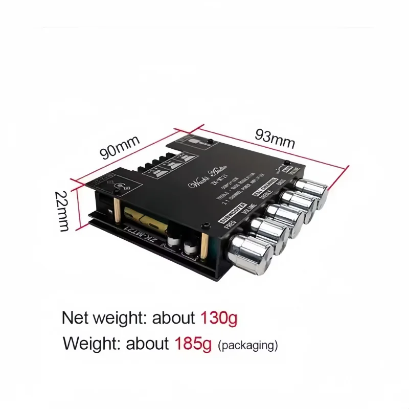 ZK-MT21 50W*2+100W BT Digital Power Amplifier Board Subwoofer 2.1 Channel 12V-24V Audio Power Amplifier-boxintelecom