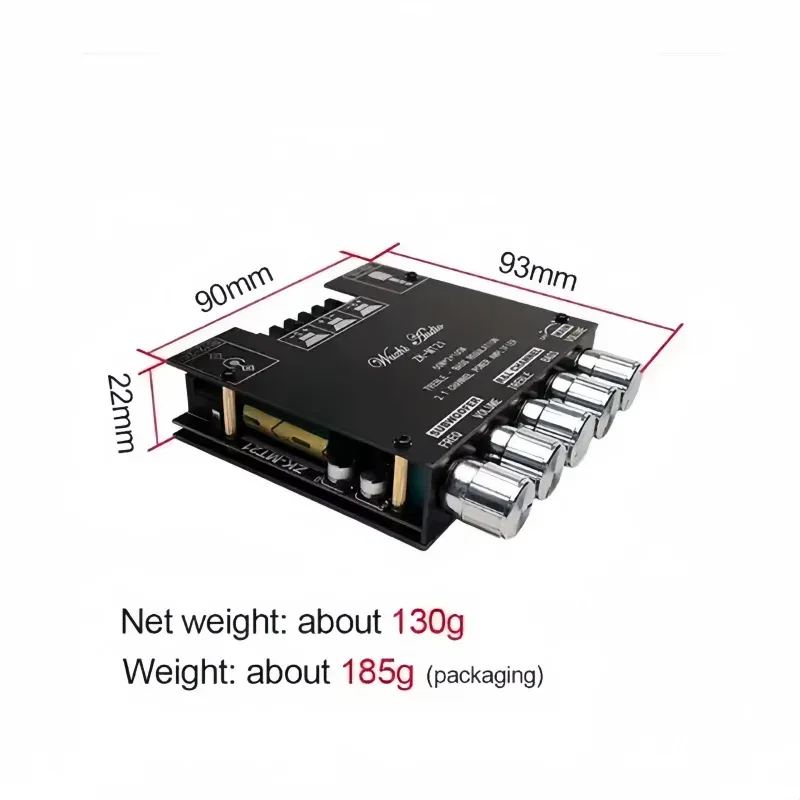ZK-MT21 50W*2+100W BT Digital Power Amplifier Board Subwoofer 2.1 Channel 12V-24V Audio Power Amplifier-boxintelecom