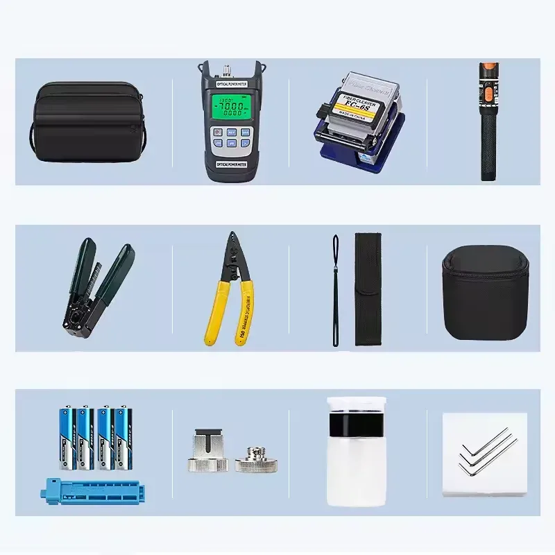 10mw VFL Fiber Optic Cold Connection Fast Connect Termination Ftth Kit 10pcs Per Set Toolkit FTTH Fiber Optic Tool Kit-boxintelecom