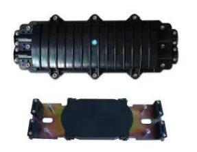 Customizable Black Fiber Joint Closure FTTH Horizontal Enclosure 5 Ports Compatible