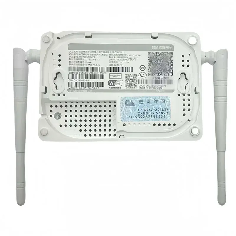 F663NV9 GPON ONT Routers 2GE 2FE 1USB 1TEL External Antenna WiFi Modem VLAN Support English Version 2.4G FTTH XPON ONU-boxintelecom
