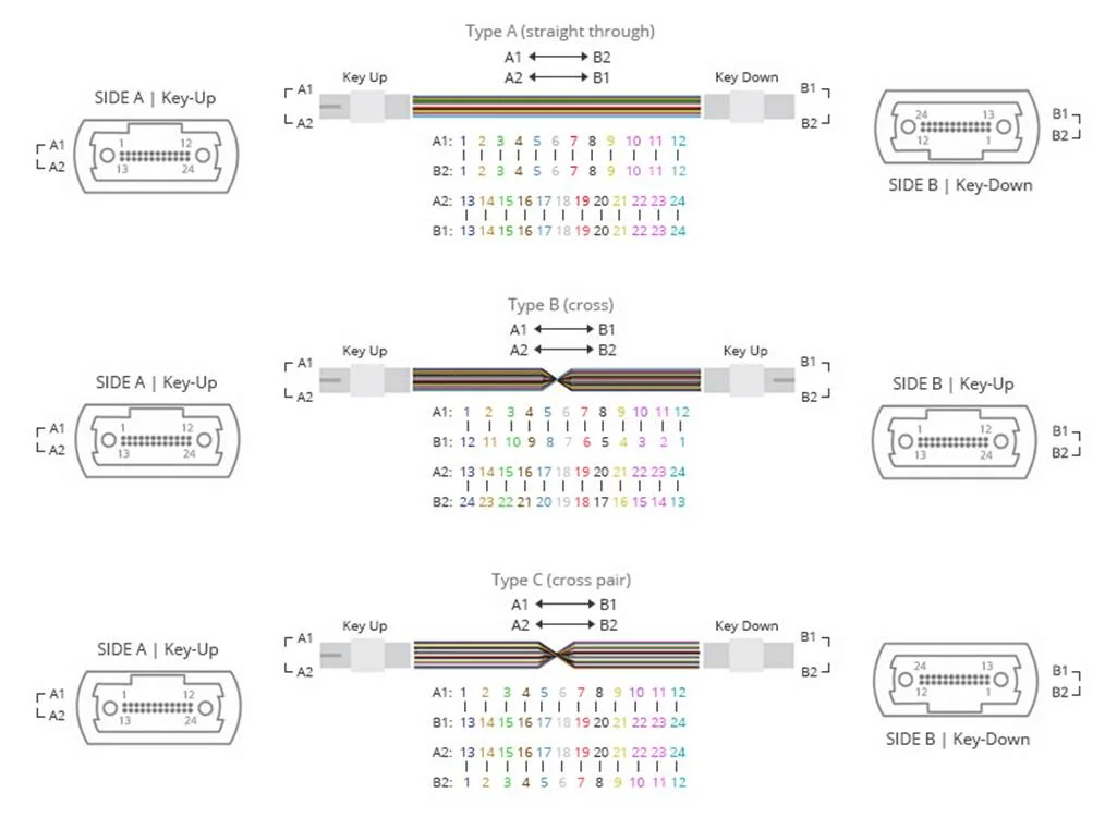 Hot sale 1m 5m 20m MPO Trunk Cable to MPO-12 UPC Male 48 Fibers Multimode OM4 Plenum OFNP Type B Double Jacket 3