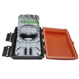 Orange ABS PC Fiber Optic Distribution Box, 16 SC Ports FTTH Indoor Flame-Retardant Enclos