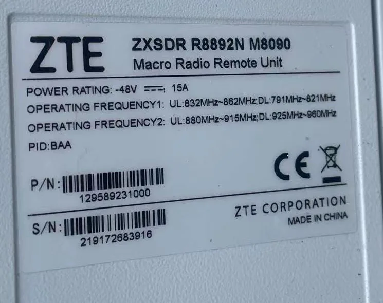 Original ZTE R8892N M8090 Dual-Mode 2*2 MIMO Remote Radio Unit