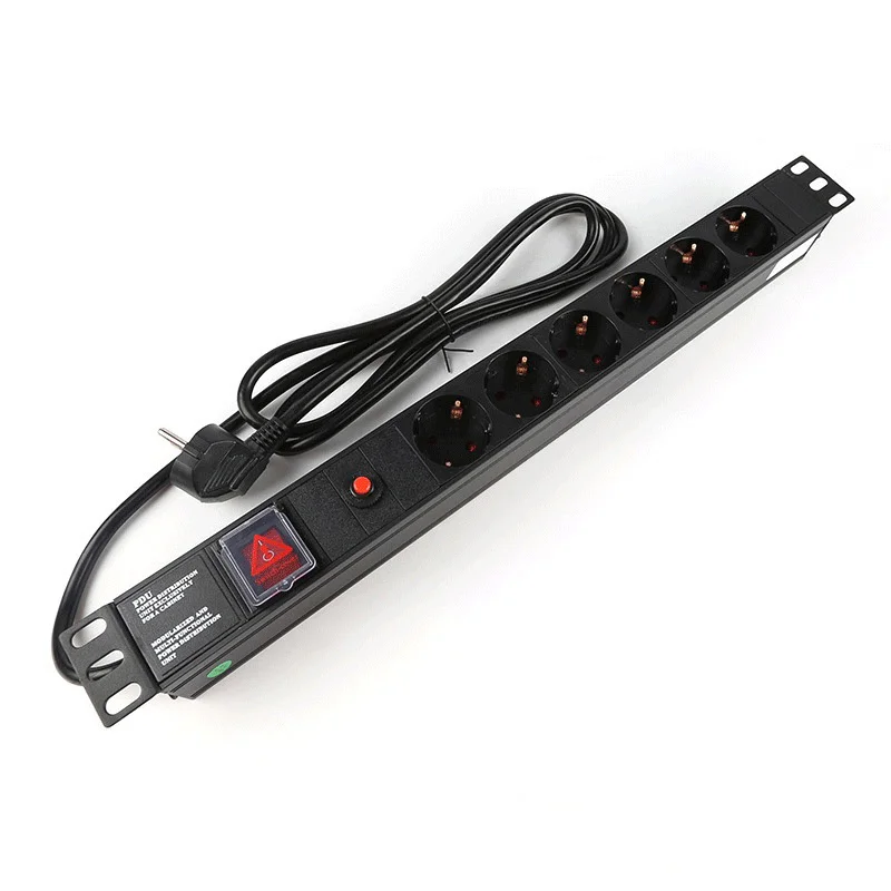 8-bit 1u Pdu German Standard Aluminum Alloy Power Socket for Cabinet Engineering Insert-boxintelecom