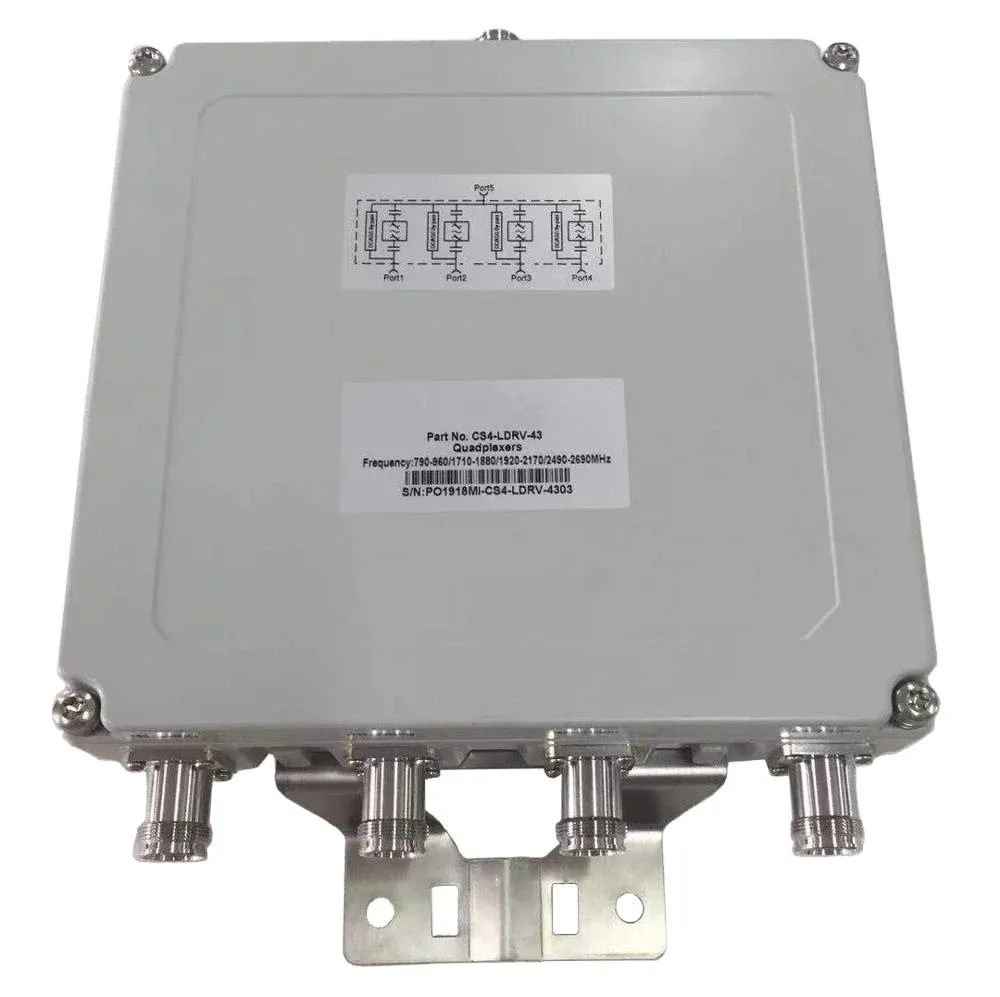 Factory Direct Quad band combiner multiplexer 790-960 / 1710-1880 / 1920-2170 / 2490-2690 
