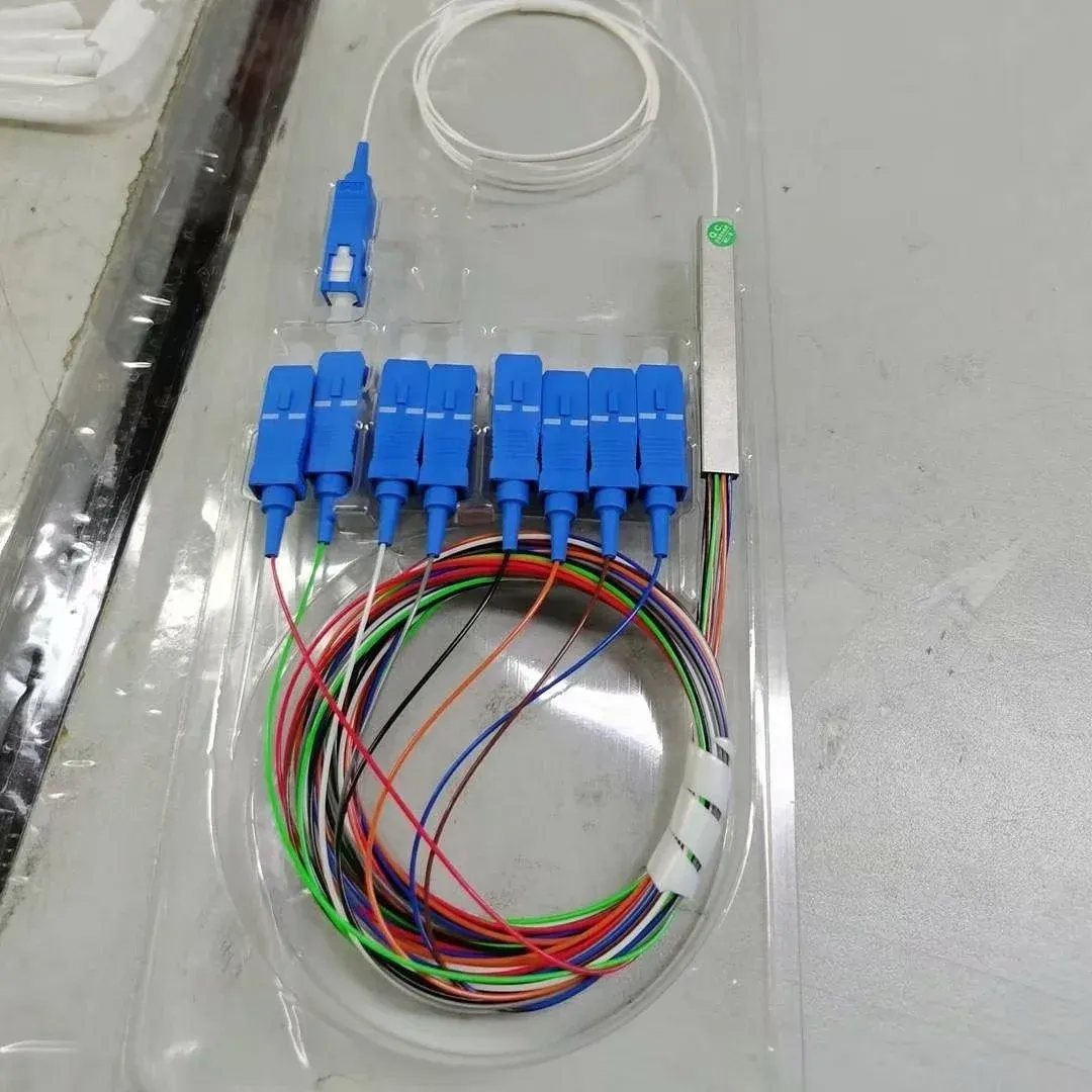 1x8 PLC Splitter Single Mode SM Mini Type Fiber Optic PLC Splitter with SC/UPC Connector f