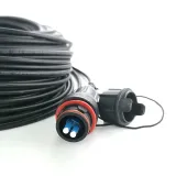 Black FTTX 2 Fiber Count Singlemode PE LSZH Jacket Armed Outdoor Fiber Optic Cable with Wa