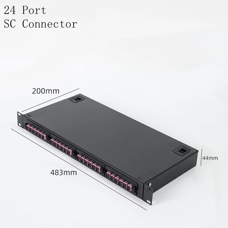 1U 24-Port SC Fiber Optic Patch Panel - Telecom-Grade Rack-Mount Optical Distribution Box 