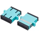 High Quality SC OM3 Fiber Optic Adapter Dual Fiber Coupler with Flange Plate for FTTH 4G T