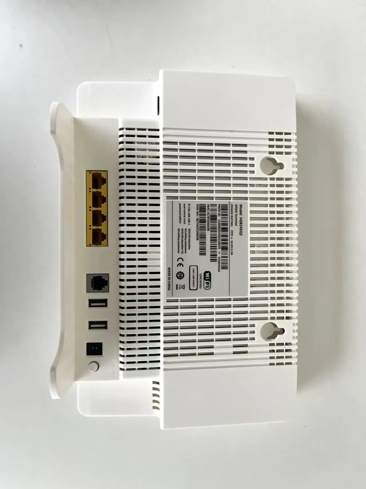 HG8245Q2 4GE+1GPON+1POT+2USB Dual-Band WiFi POE Powered DC 12V ONU with 1 Year Warranty for Commercial & Household Use-boxintelecom