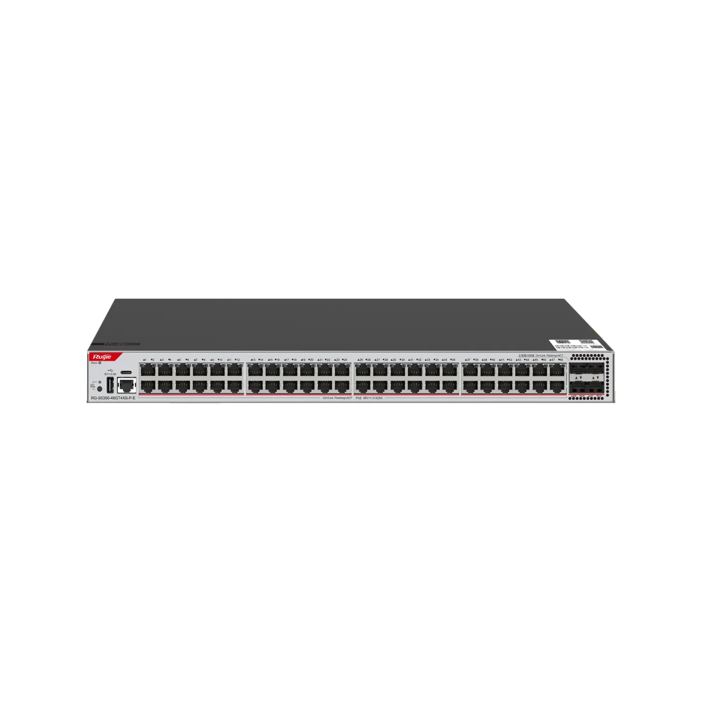 RG-S5350-48GT4XS-P-E 48-Port GE Layer 3 48 1GE RJ45 4 x 10GE SFP+ ports, PoE/PoE+ Managed Access Network Switch 0