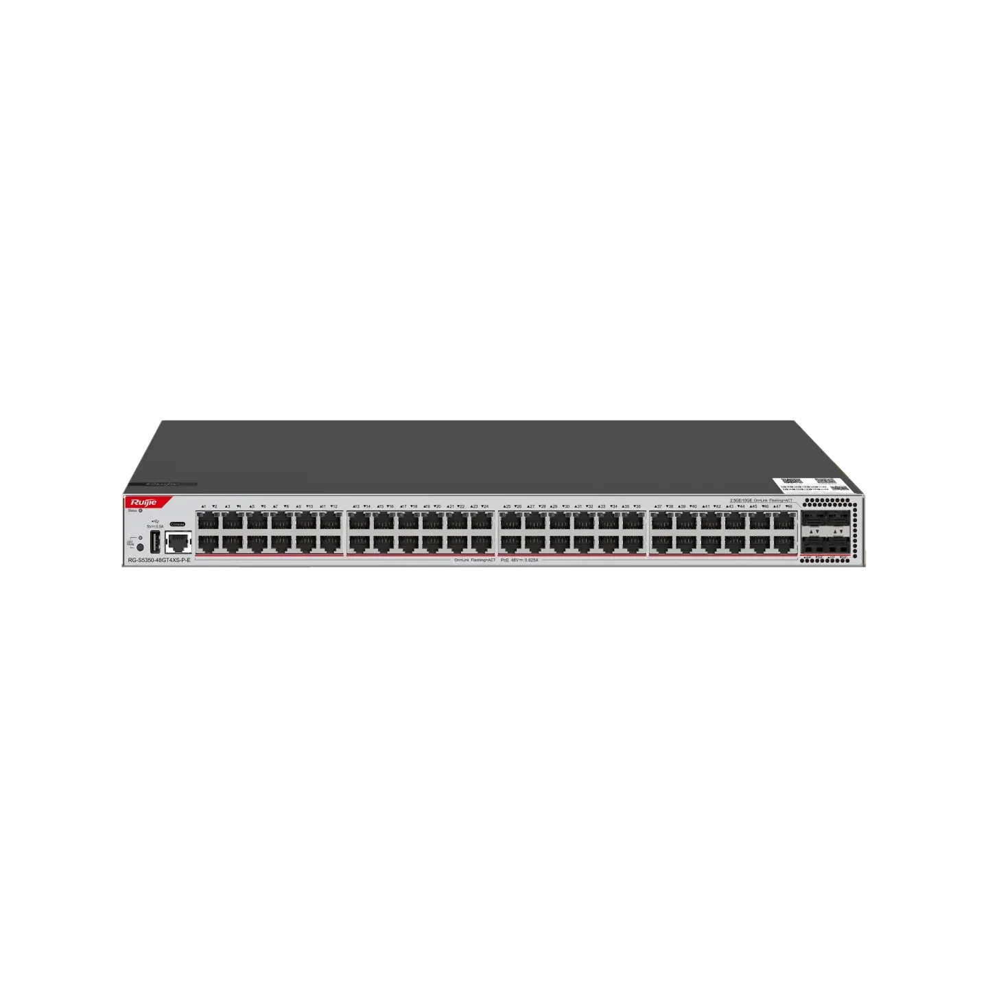 RG-S5350-48GT4XS-P-E 48-Port GE Layer 3 48 1GE RJ45 4 x 10GE SFP+ ports, PoE/PoE+ Managed 