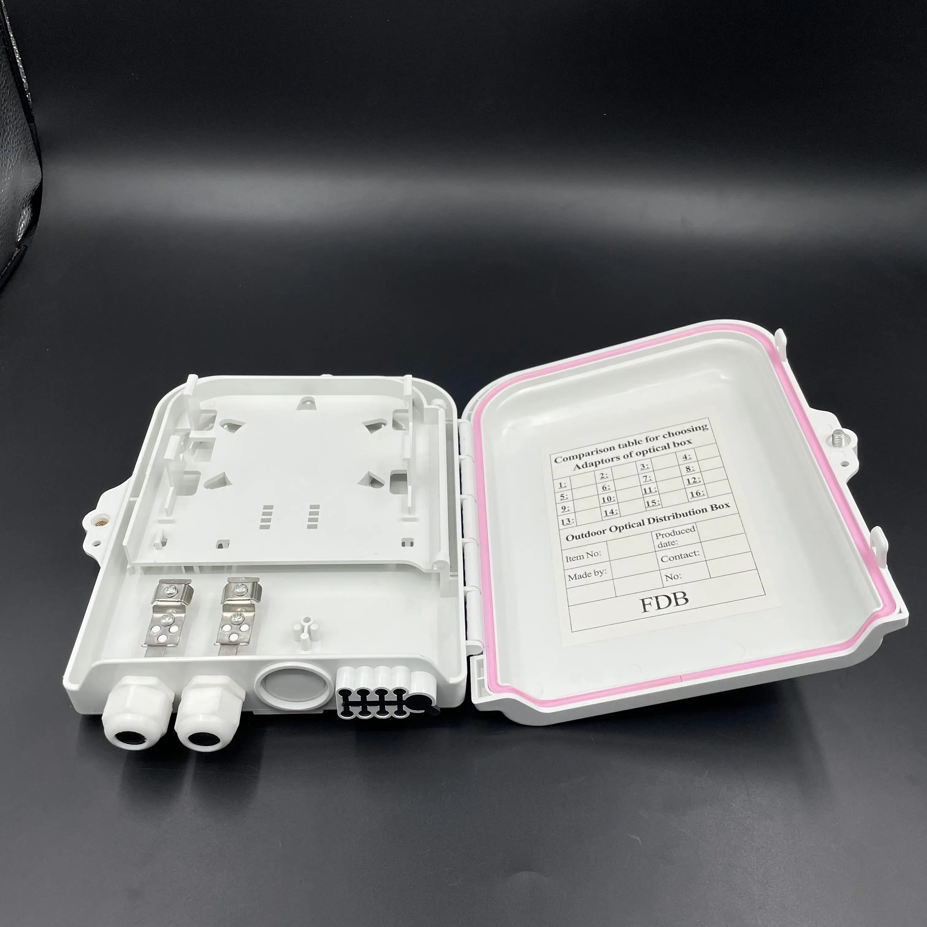 NAP ODP FTB 8 Core 1:8 Plc Pigtails Black White Uncut Cable Fiber Acess Terminal Splitter 