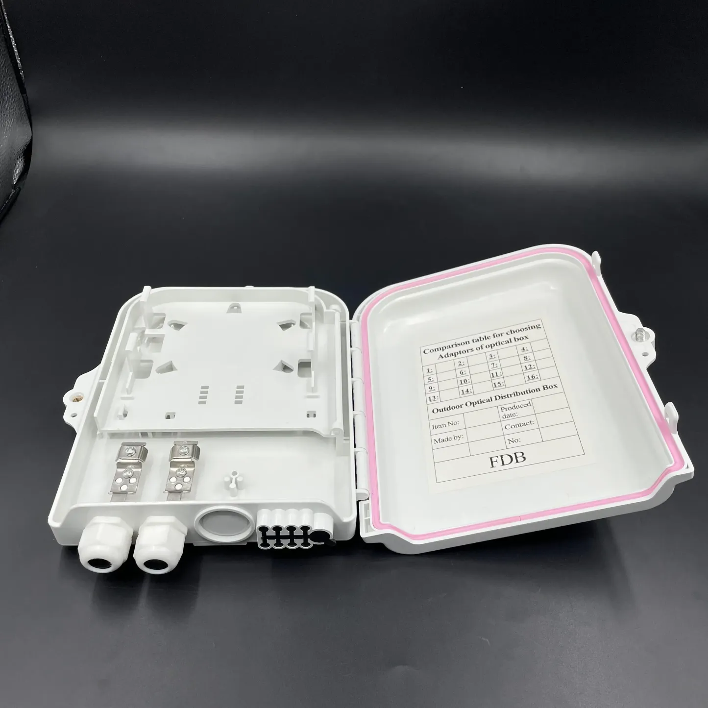 NAP ODP FTB 8 Core 1:8 Plc Pigtails Black White Uncut Cable Fiber Acess Terminal Splitter 