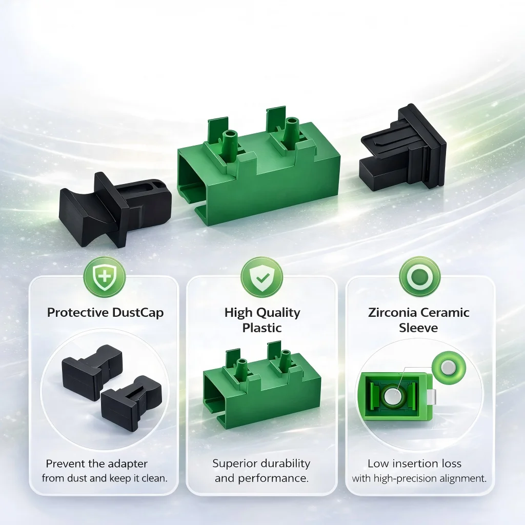 SC Simplex OS2 MM OM3 OM4 Fiber Optic Adapter/Coupler Without Flange With Legs for SingleM